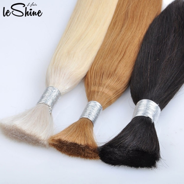 Leshinehair Cheap Natural Direct Factory Wholesale Unprocessed Healthy Remy Natural hair bulk color blond and brown