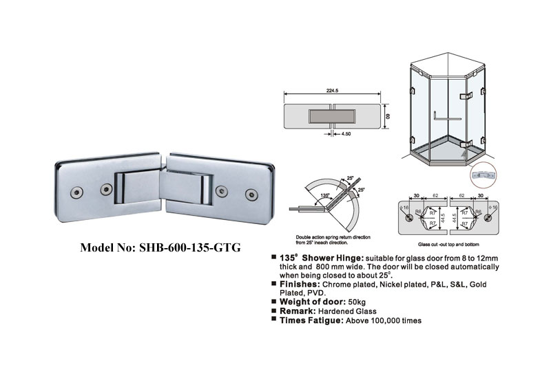 Shower door hinge